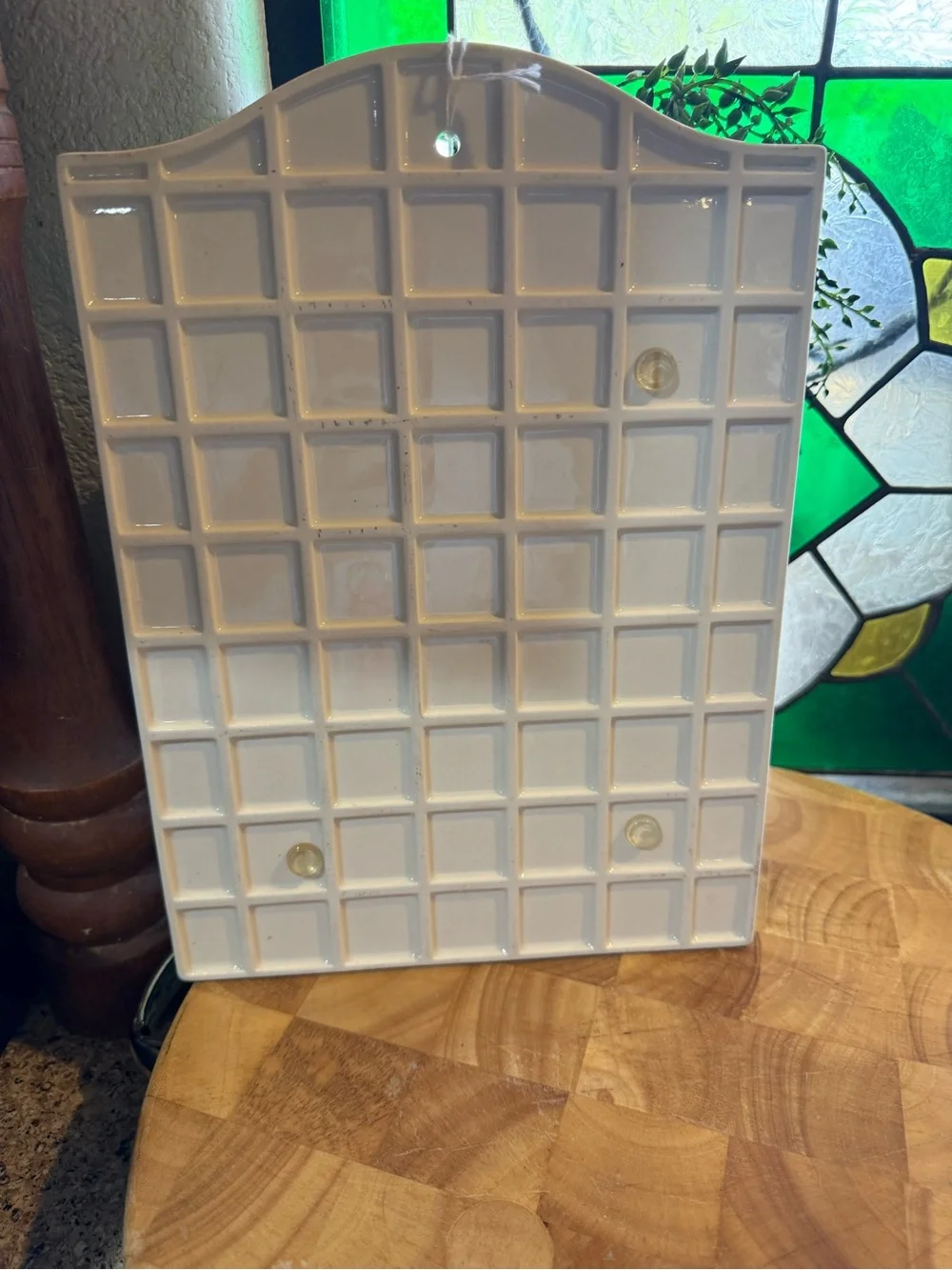 Floral Ceramic Cutting Board Trivet Wall Décor – 12” x 8.5”